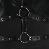 Hollow Out Faux Leather Dress