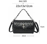 Gothic Punk Black Leather Shoulder Bag