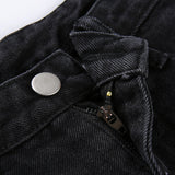 Punk Streetwear Sexy Elelet Hollow Back Denim Shorts