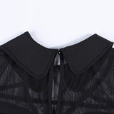 Gothic  Mesh A-line Pleated Dress