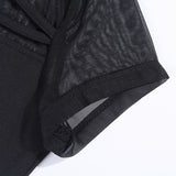Gothic  Mesh A-line Pleated Dress