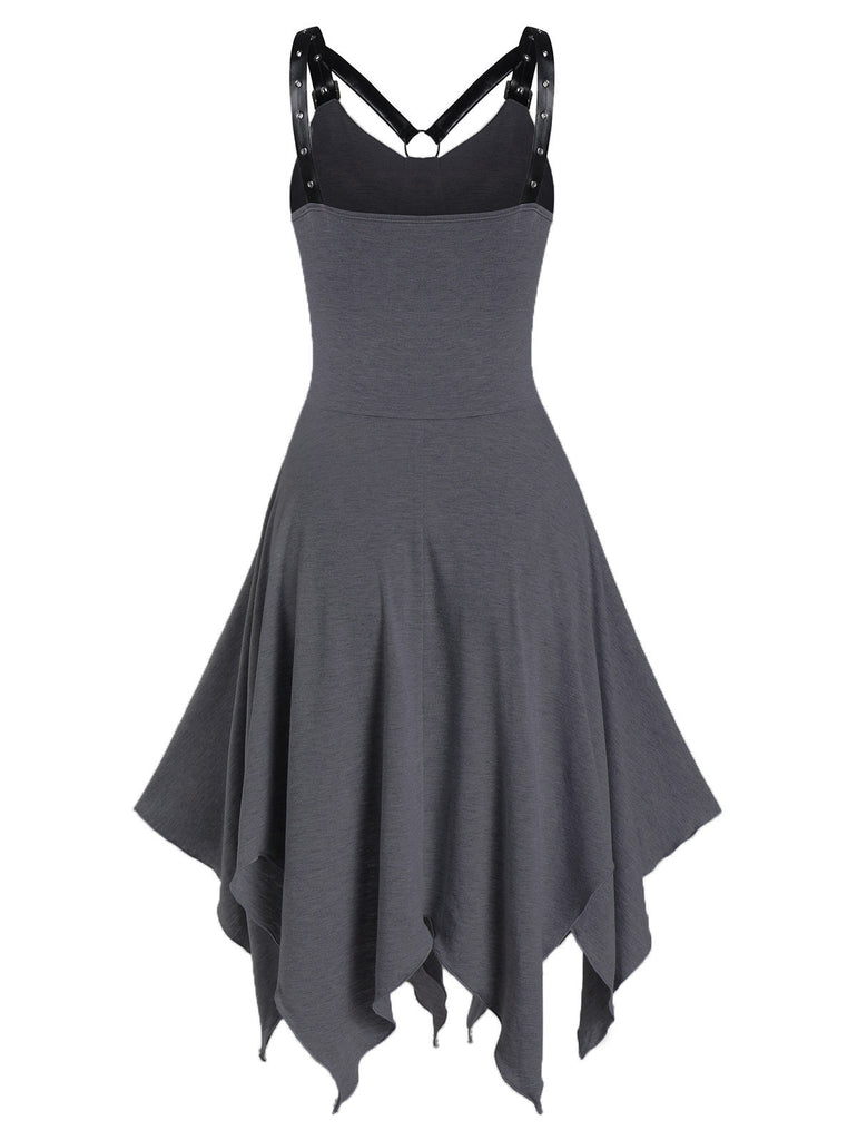 Hollow Out Faux Leather Dress