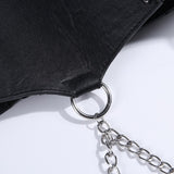 Leather Belt Metal Chain