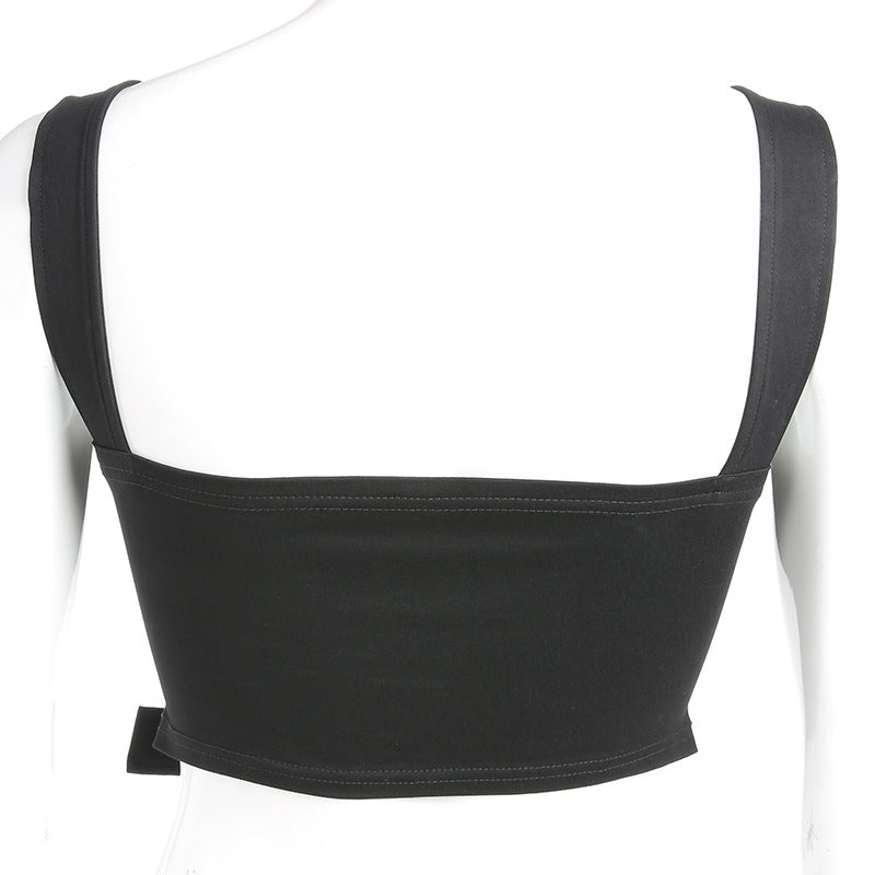 Gothic Belt Waist Tanks Top