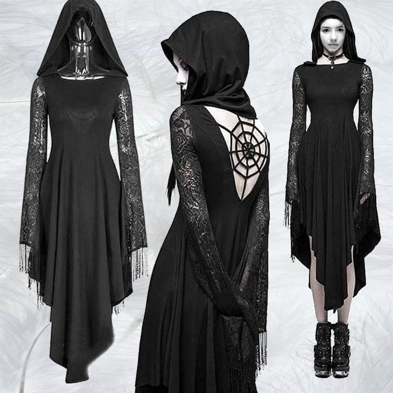 Spider Hollow Out Lace Dress