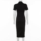 Gothic High Waist Black Dress