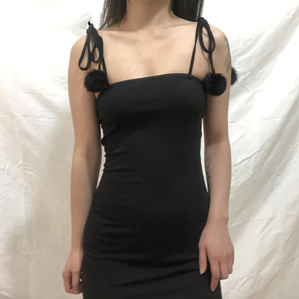 Gothic Punk Black Backless Dress