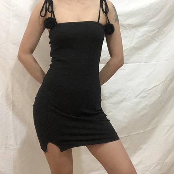 Gothic Punk Black Backless Dress
