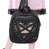Gothic Heart Shaped Punk Pentagram Backpack