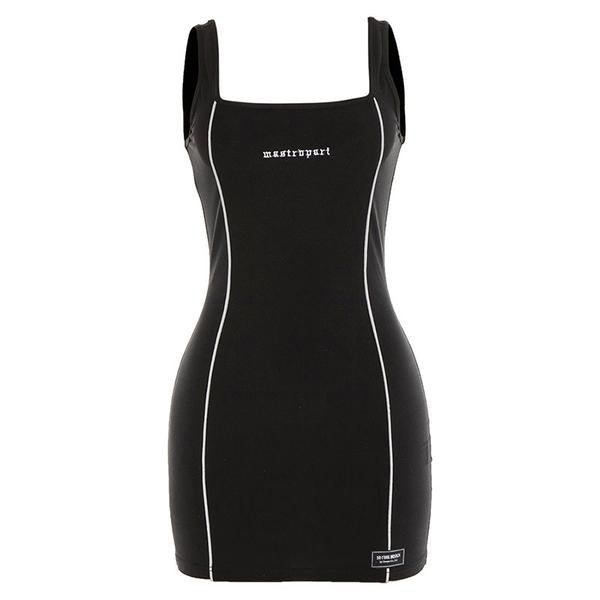 Reflective Stripes Bodycon Dress