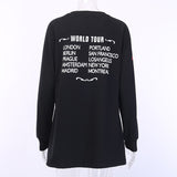 Gothic Rose Skull Printed Black Pullover Hoodie