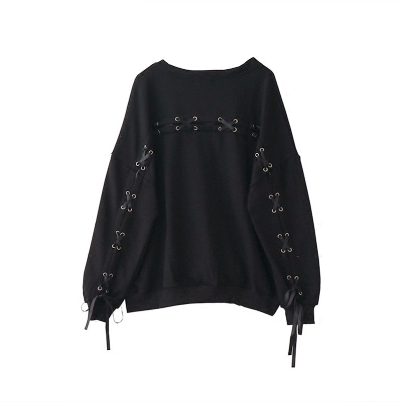 Long Sleeve Bandage Sweatshirt
