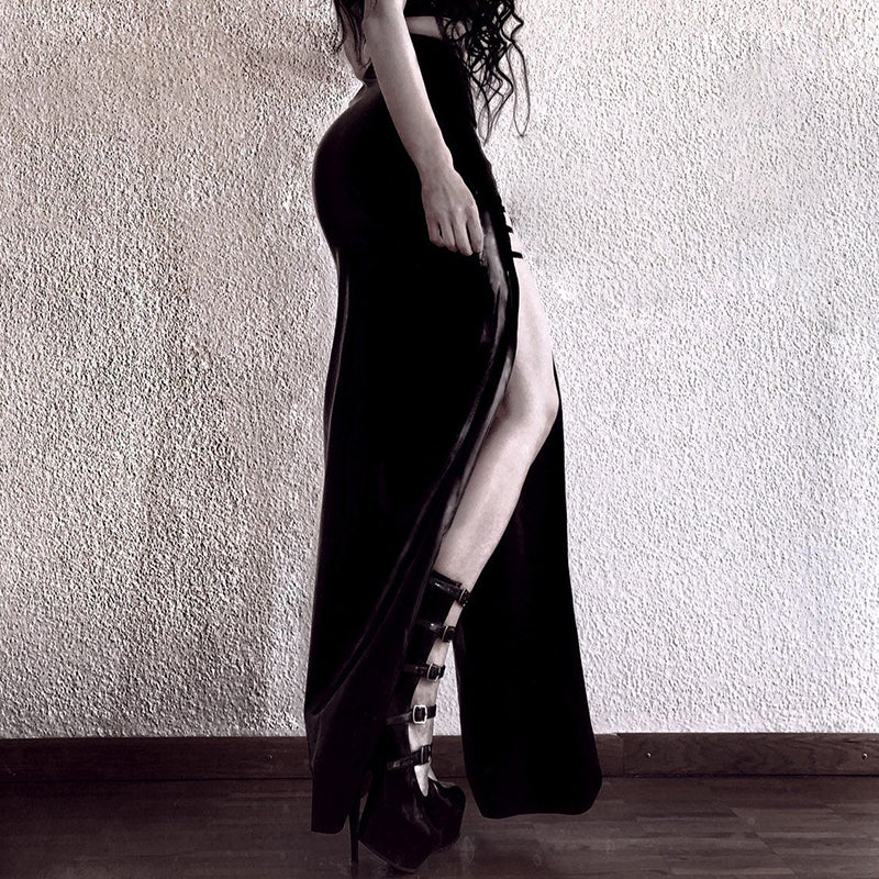 Leather Long Skirts Gothic High Waist Sexy