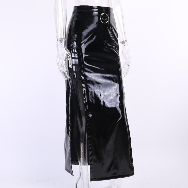 Leather Long Skirts Gothic High Waist Sexy