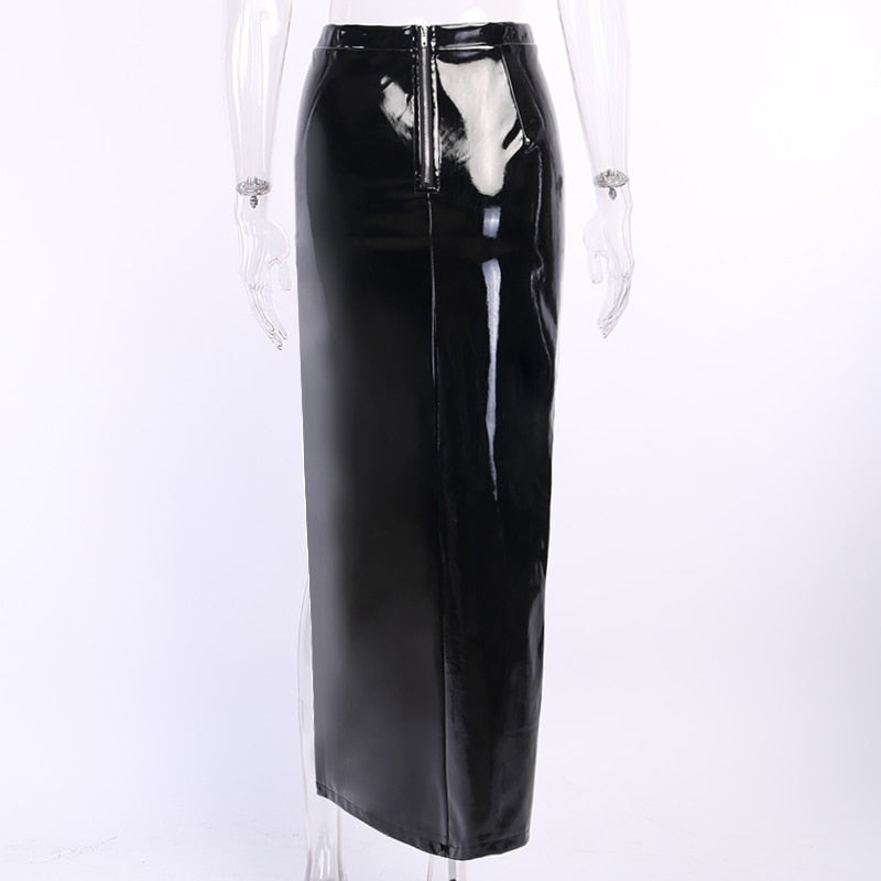 Leather Long Skirts Gothic High Waist Sexy