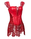 S-6XL Plus Size Leather & Lace Corset