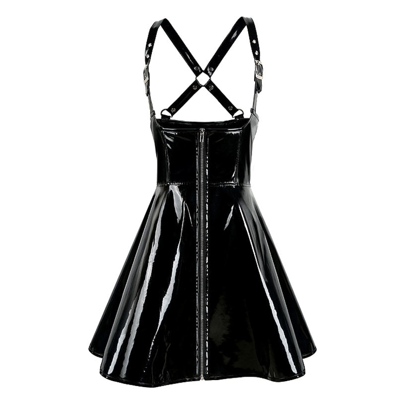 Sexy PVC Underbust Suspender Skirt Dress