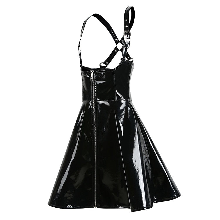 Sexy PVC Underbust Suspender Skirt Dress