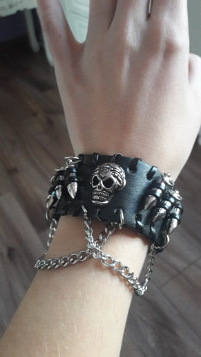 Wristband Adjustable Skull Metal Chain Bracelet