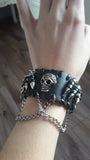 Wristband Adjustable Skull Metal Chain Bracelet