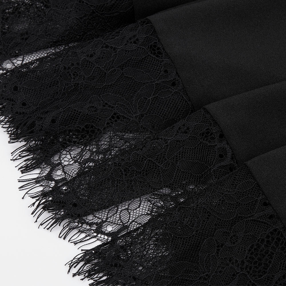 Romantic Gothic Cold Shoulder Lace Mesh Dress