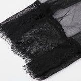 Romantic Gothic Cold Shoulder Lace Mesh Dress