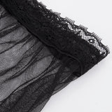 Romantic Gothic Cold Shoulder Lace Mesh Dress