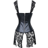 S-6XL Plus Size Leather & Lace Corset