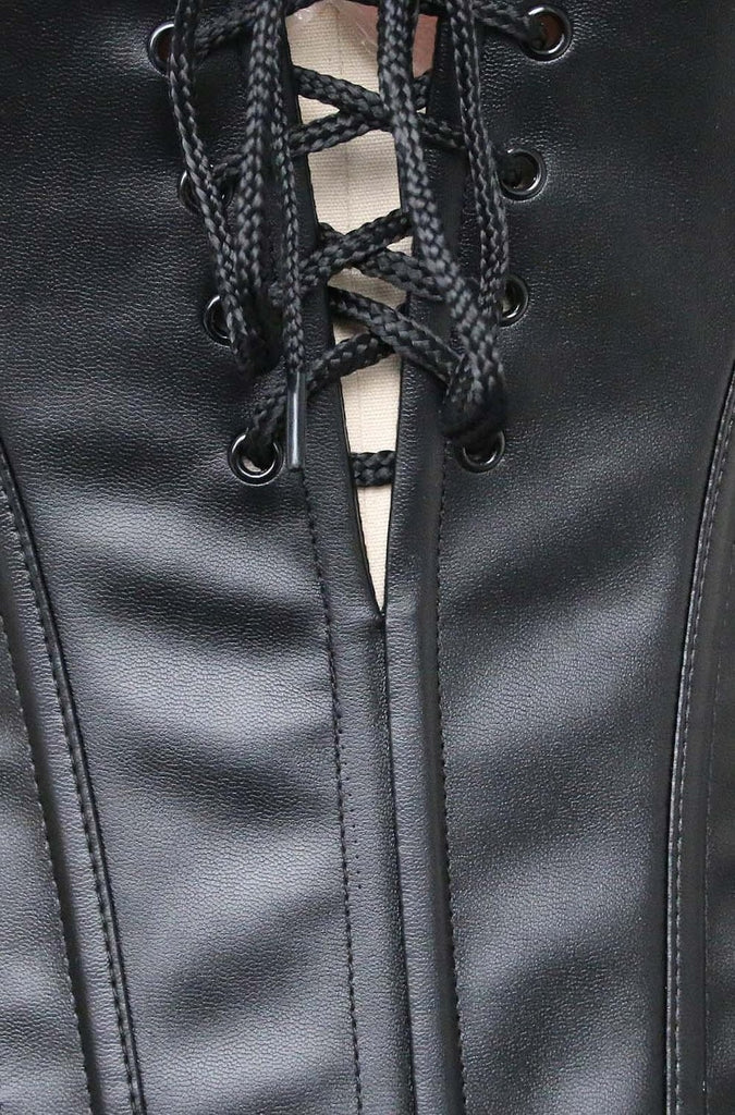 S-6XL Plus Size Leather & Lace Corset
