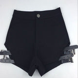 Punk High Waist Hollow Black Short
