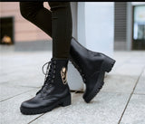 Skull Lace Up Ankle Boots