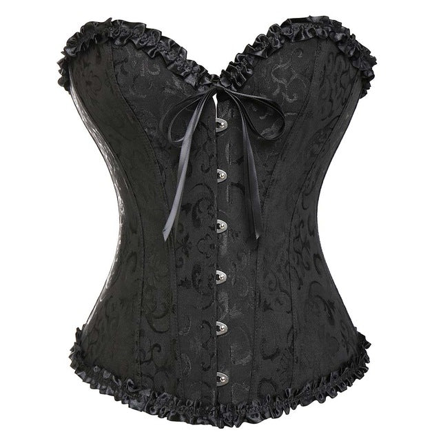 Steampunk Gothic Corset Satin Boned Lace
