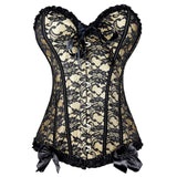 Steampunk Gothic Corset Satin Boned Lace