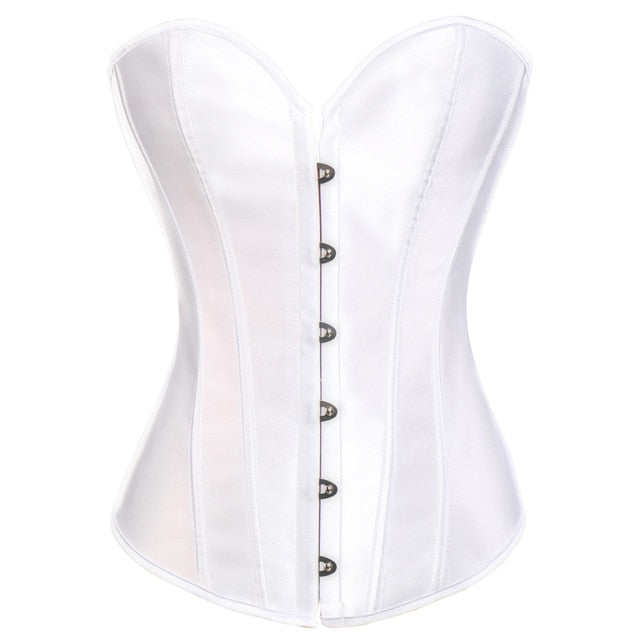 Steampunk Gothic Corset Satin Boned Lace