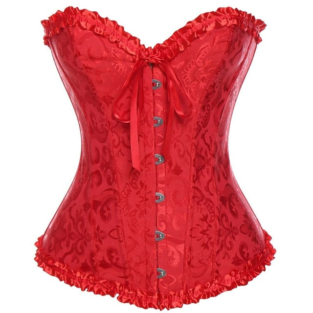 Steampunk Gothic Corset Satin Boned Lace