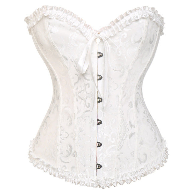 Steampunk Gothic Corset Satin Boned Lace