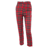 Vintage Plaid Slim High Waist Classic Pants