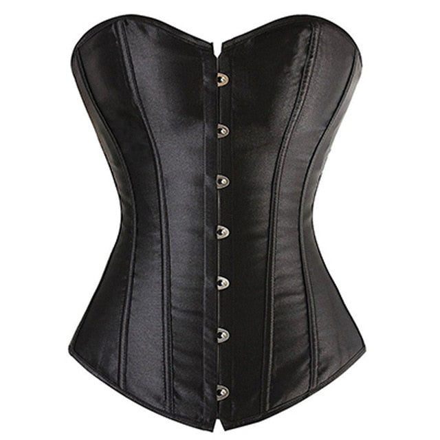 Steampunk Gothic Corset Satin Boned Lace