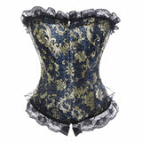 Steampunk Gothic Corset Satin Boned Lace