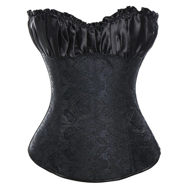 Steampunk Gothic Corset Satin Boned Lace