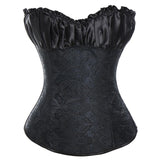 Steampunk Gothic Corset Satin Boned Lace
