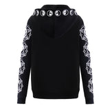 Dark Moon Print Hoodie Zipper