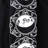 Dark Moon Print Hoodie Zipper