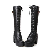 Square Chunky Block High Heels Riding Boots