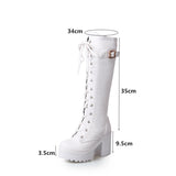 Square Chunky Block High Heels Riding Boots