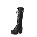 Square Chunky Block High Heels Riding Boots