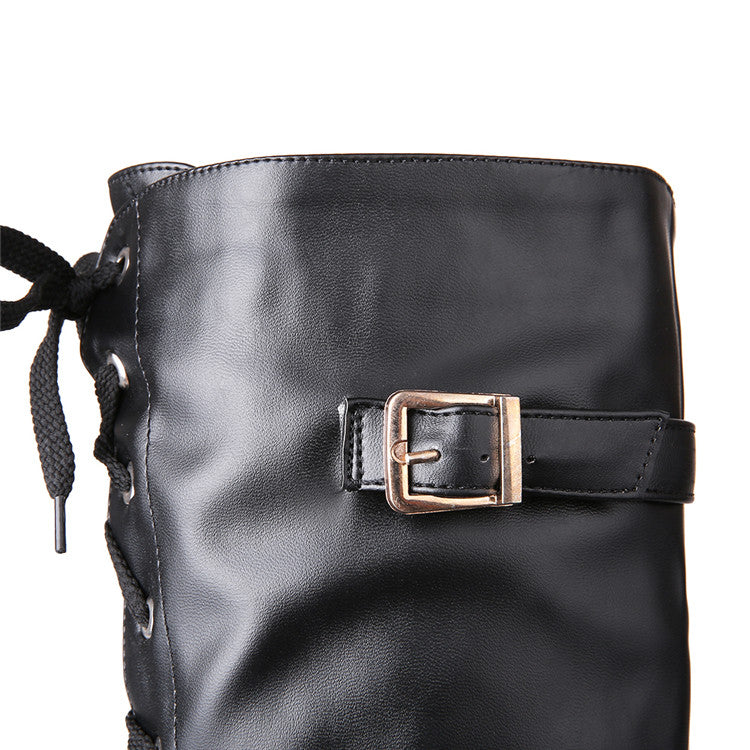 Square Chunky Block High Heels Riding Boots