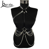 Women suspenders chest leather belt