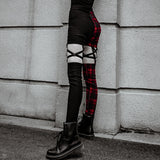 Sexy Red Plaid Pentagram Leggings