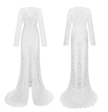 Long Lace See-through Dress (plus size available)